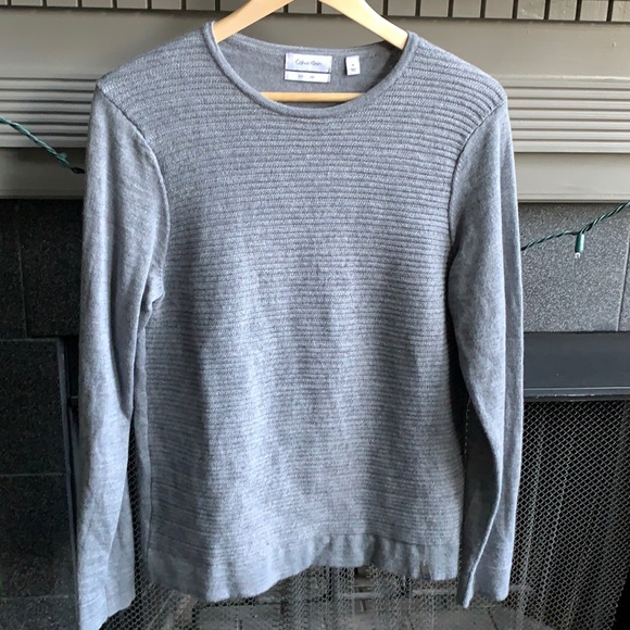 🩶CALVIN KLEIN Italian Yarn Grey Sweater - Picture 2 of 8